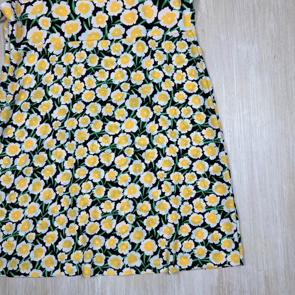 NWT DVF X Target Mini Yellow Black Poppy Floral 90's Cottagecore Shift Dress 14 - Picture 10 of 12
